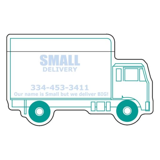 Delivery Truck Stock Shape 50 Sheet Full Color Adhesive Die Cut Pad (4"x4")