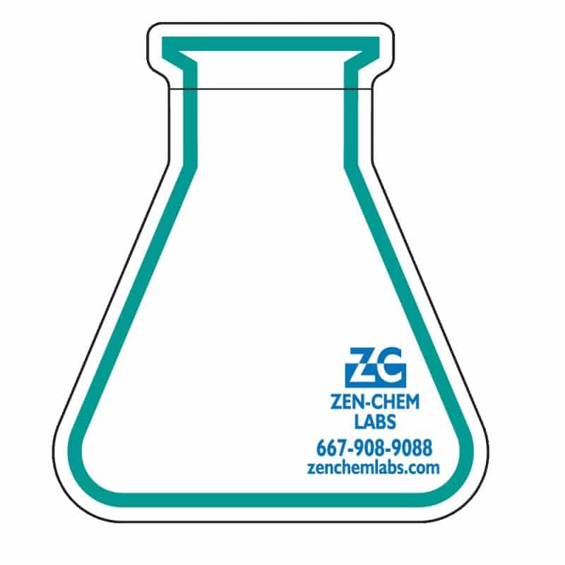 Custom Adhesive Die Cut Pad | 4" x 4" | 50 Sheet | Beaker Stock Shape